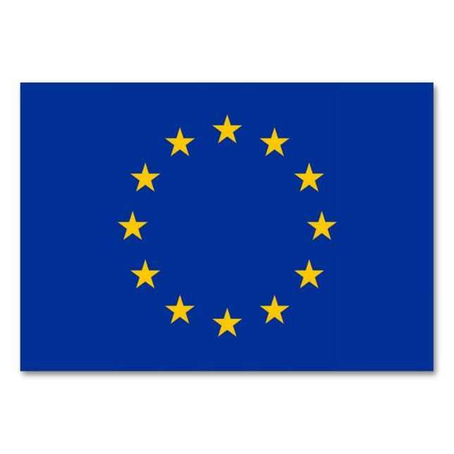 Patriotische Tischkarte mit Flagge für europäische Tischnummer (Rückseite)