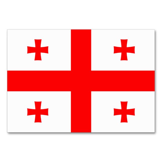 Patriotische Tischkarte mit Flagge Georgiens Tischnummer (Vorderseite)