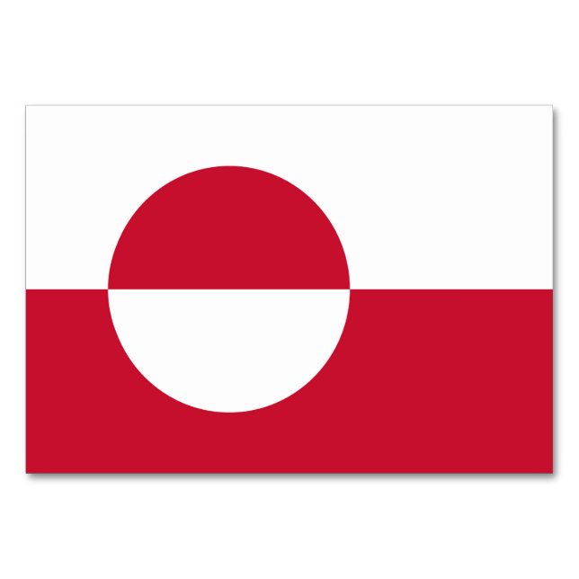 Patriotische Tischkarte mit Flagge Grönlands Tischnummer (Rückseite)