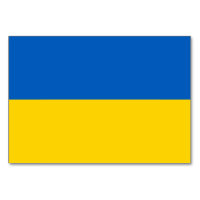 Patriotische Tischkarte mit Flagge in der Ukraine