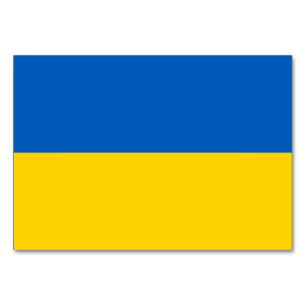 Patriotische Tischkarte mit Flagge in der Ukraine Tischnummer
