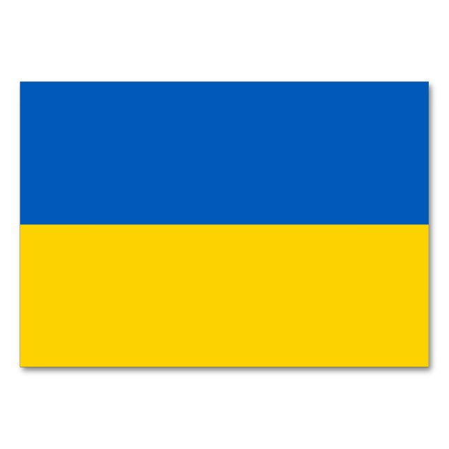 Patriotische Tischkarte mit Flagge in der Ukraine Tischnummer (Rückseite)