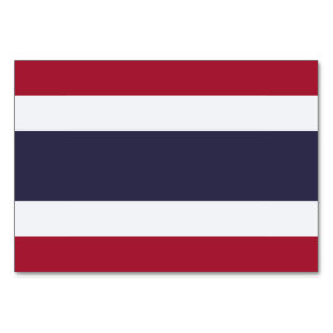 Patriotische Tischkarte mit Flagge in Thailand Tischnummer