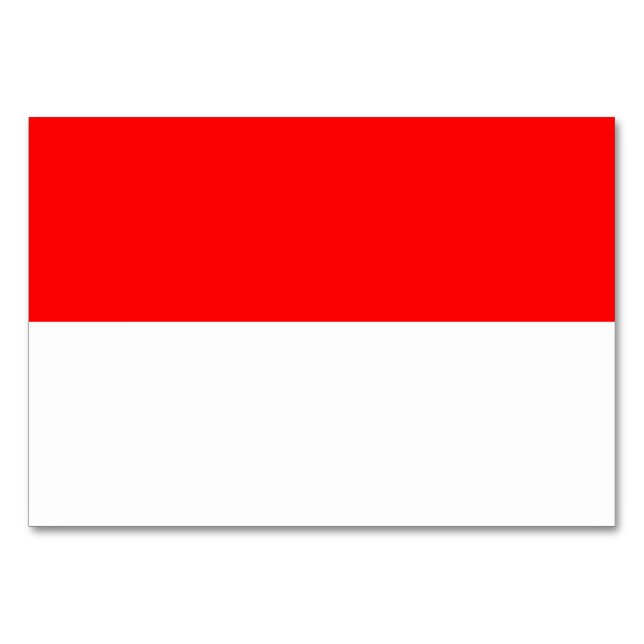 Patriotische Tischkarte mit Flagge Indonesiens Tischnummer (Rückseite)