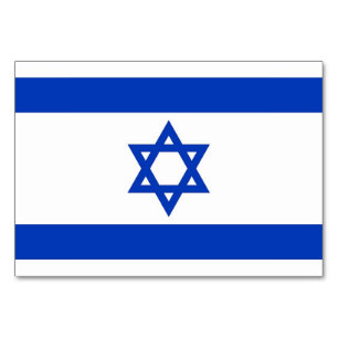 Patriotische Tischkarte mit Flagge Israels Tischnummer