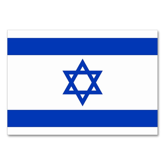 Patriotische Tischkarte mit Flagge Israels Tischnummer (Rückseite)