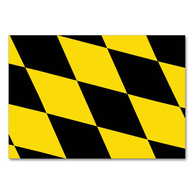 Patriotische Tischkarte mit Flagge Münchens, Deuts Tischnummer (Vorderseite)