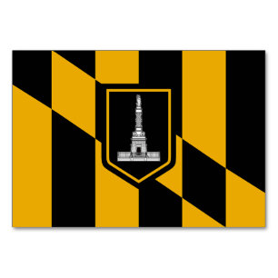 Patriotische Tischkarte mit Flagge von Baltimore Tischnummer