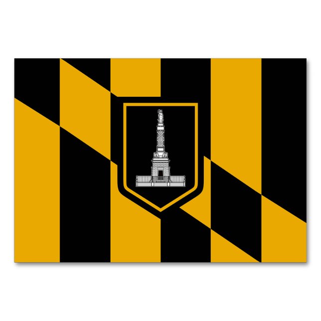 Patriotische Tischkarte mit Flagge von Baltimore Tischnummer (Vorderseite)