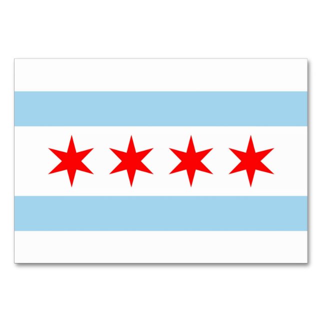 Patriotische Tischkarte mit Flagge von Chicago Tischnummer (Vorderseite)