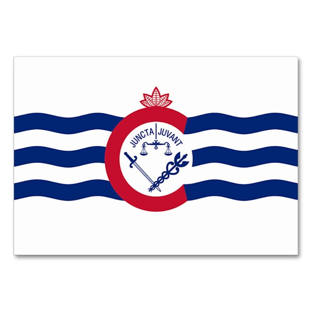 Patriotische Tischkarte mit Flagge von Cincinnati Tischnummer (Vorderseite)