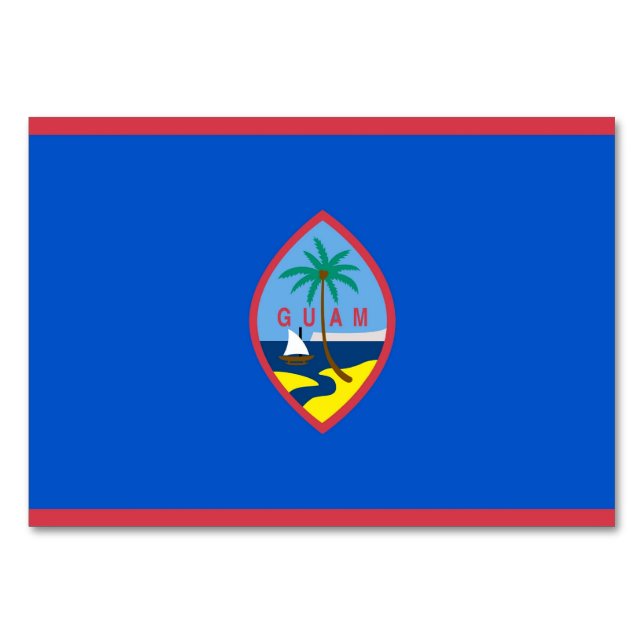 Patriotische Tischkarte mit Flagge von Guam Tischnummer (Vorderseite)
