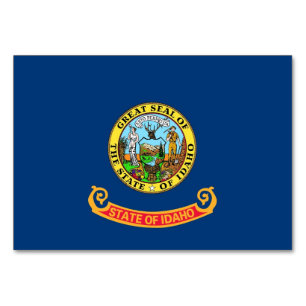 Patriotische Tischkarte mit Flagge von Idaho Tischnummer