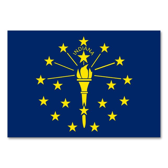 Patriotische Tischkarte mit Flagge von Indiana Tischnummer (Rückseite)