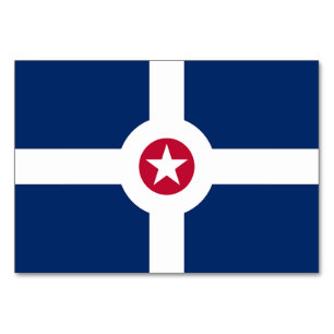 Patriotische Tischkarte mit Flagge von Indianapoli Tischnummer