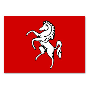 Patriotische Tischkarte mit Flagge von Kent, Engla Tischnummer