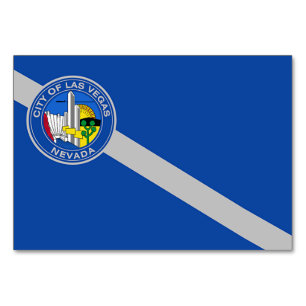 Patriotische Tischkarte mit Flagge von Las Vegas,  Tischnummer