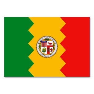 Patriotische Tischkarte mit Flagge von Los Angeles Tischnummer