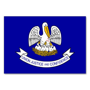 Patriotische Tischkarte mit Flagge von Louisiana Tischnummer