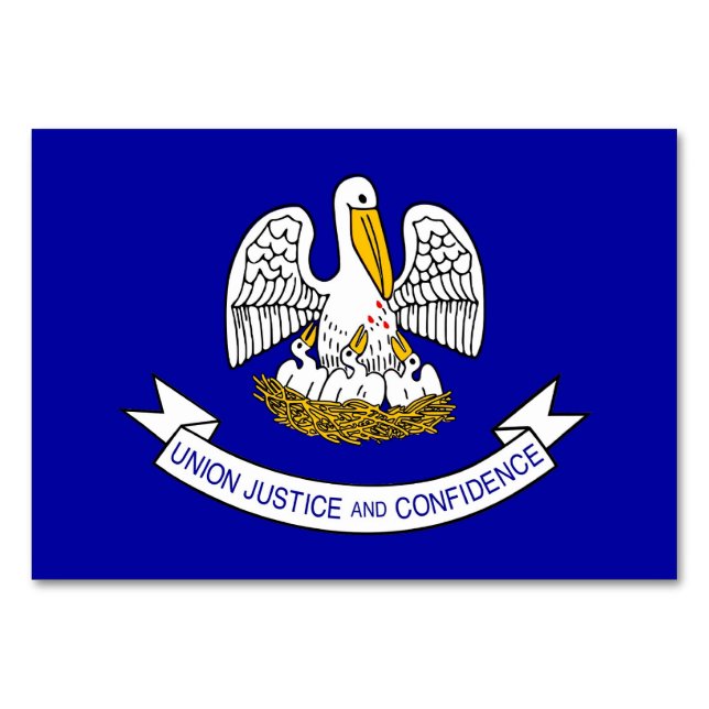 Patriotische Tischkarte mit Flagge von Louisiana Tischnummer (Rückseite)