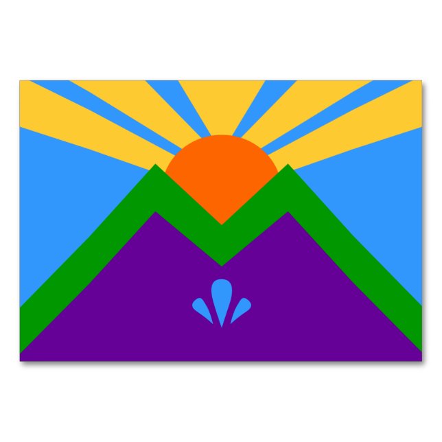 Patriotische Tischkarte mit Flagge von Manitou Spr Tischnummer (Vorderseite)