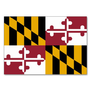 Patriotische Tischkarte mit Flagge von Maryland Tischnummer