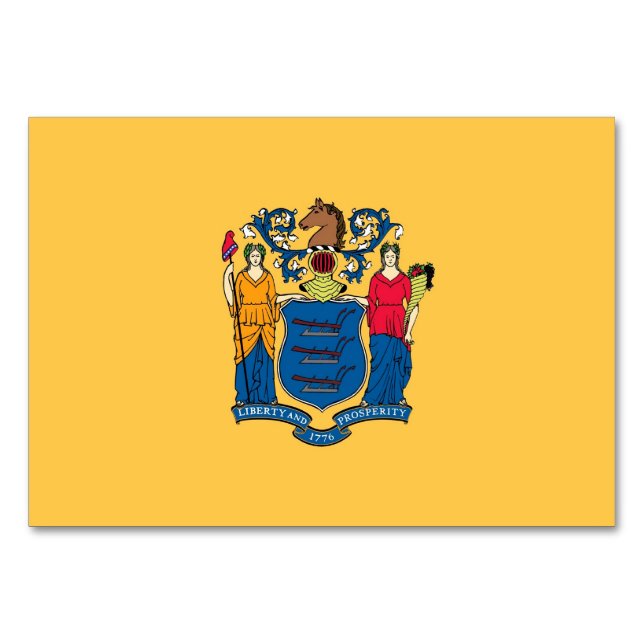 Patriotische Tischkarte mit Flagge von New Jersey Tischnummer (Rückseite)