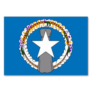 Patriotische Tischkarte mit Flagge von Nord-Marian Tischnummer