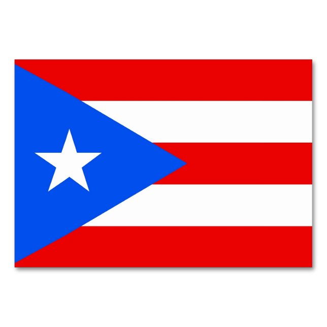 Patriotische Tischkarte mit Flagge von Puerto Rico Tischnummer (Rückseite)
