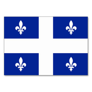 Patriotische Tischkarte mit Flagge von Quebec Tischnummer