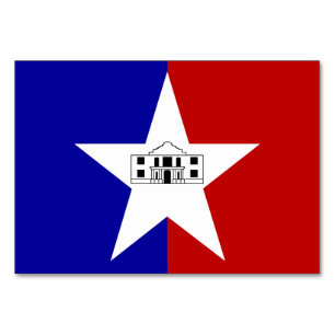 Patriotische Tischkarte mit Flagge von San Antonio Tischnummer
