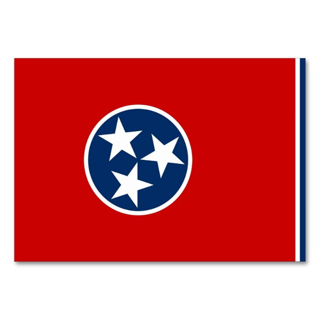 Patriotische Tischkarte mit Flagge von Tennessee Tischnummer (Vorderseite)