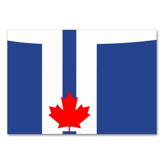 Patriotische Tischkarte mit Flagge von Toronto Tischnummer (Vorderseite)