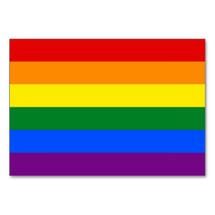 Patriotische Tischkarte mit LGBT-Flagge Tischnummer