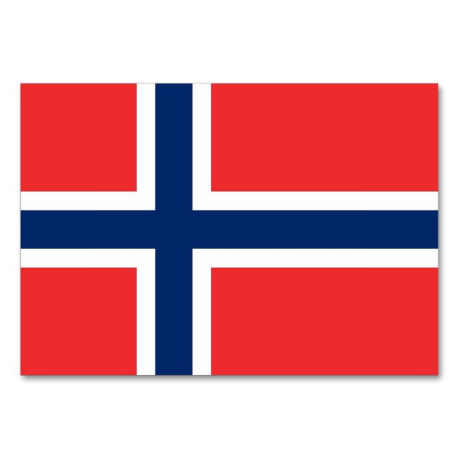 Patriotische Tischkarte mit norwegischer Flagge Tischnummer (Rückseite)