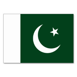 Patriotische Tischkarte mit pakistanischer Flagge Tischnummer