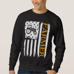 Patriotische Traktor-Bewirtschaftung US-Flagge Far Sweatshirt