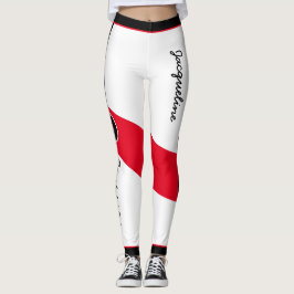 Patriotische Trinidad und Tobago Farben mit Namen Leggings