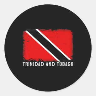 Patriotische Trinidad- und Togo-Flagge in Not Trin Runder Aufkleber