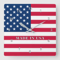 Patriotische Uhr mit amerikanischer Flagge - Made 