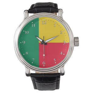 Patriotische Uhr mit Flagge von Benin