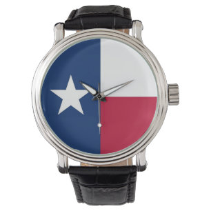 Patriotische Uhr mit Flagge von Texas