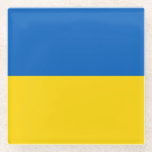 Patriotische Ukraine-Flagge Glasuntersetzer<br><div class="desc">Patriotische Flagge der Ukraine.</div>