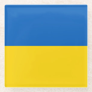 Patriotische Ukraine-Flagge Glasuntersetzer