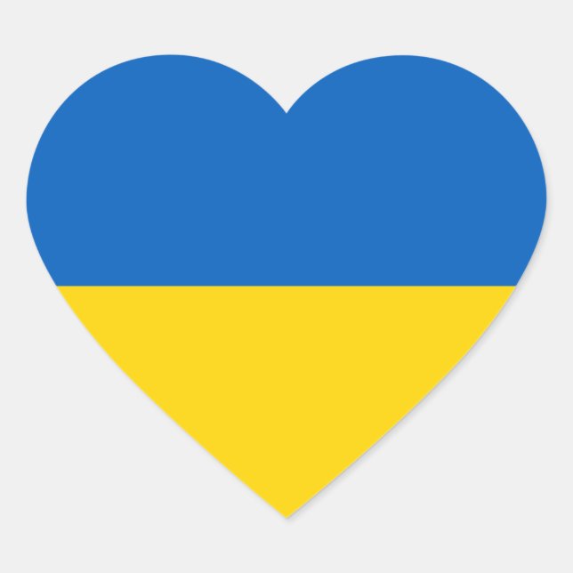 Patriotische Ukraine-Flagge Herz-Aufkleber (Vorderseite)