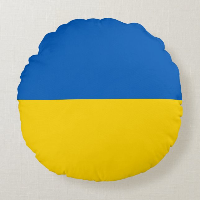 Patriotische Ukraine-Flagge Rundes Kissen (Vorderseite)