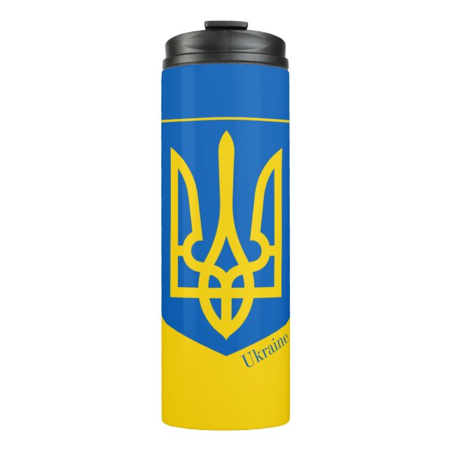 Patriotische Ukraine-Tasse, ukrainische Flaggenmod Thermosbecher (Vorderseite)
