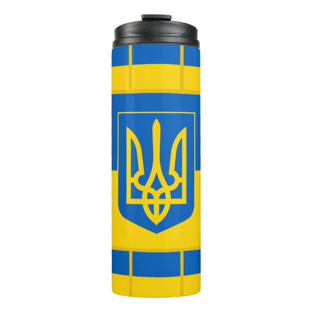 Patriotische ukrainische Flagge, Ukraine Thermosbecher (Vorderseite)