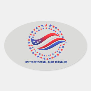 Patriotische Unabhängigkeitstagsbekleidung USA Ste Ovaler Aufkleber