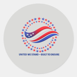 Patriotische Unabhängigkeitstagsbekleidung USA Ste Runder Aufkleber